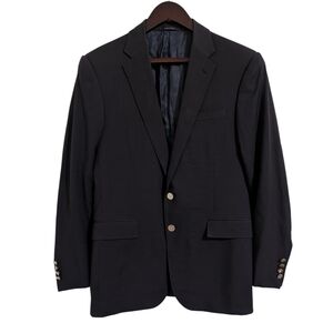 Ralph Lauren Men's Black 100% Wool Two-Button Blazer Sport Coat 40R Italy